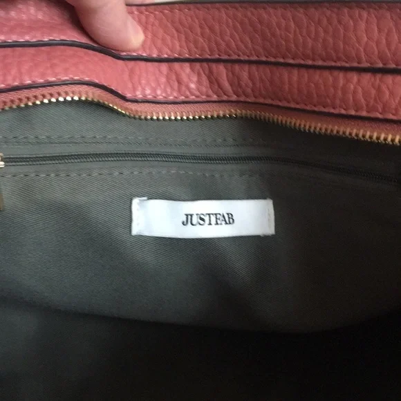 Elegant Salmon Leather Handbag Satchel/Crossbody - Picture 11 of 13